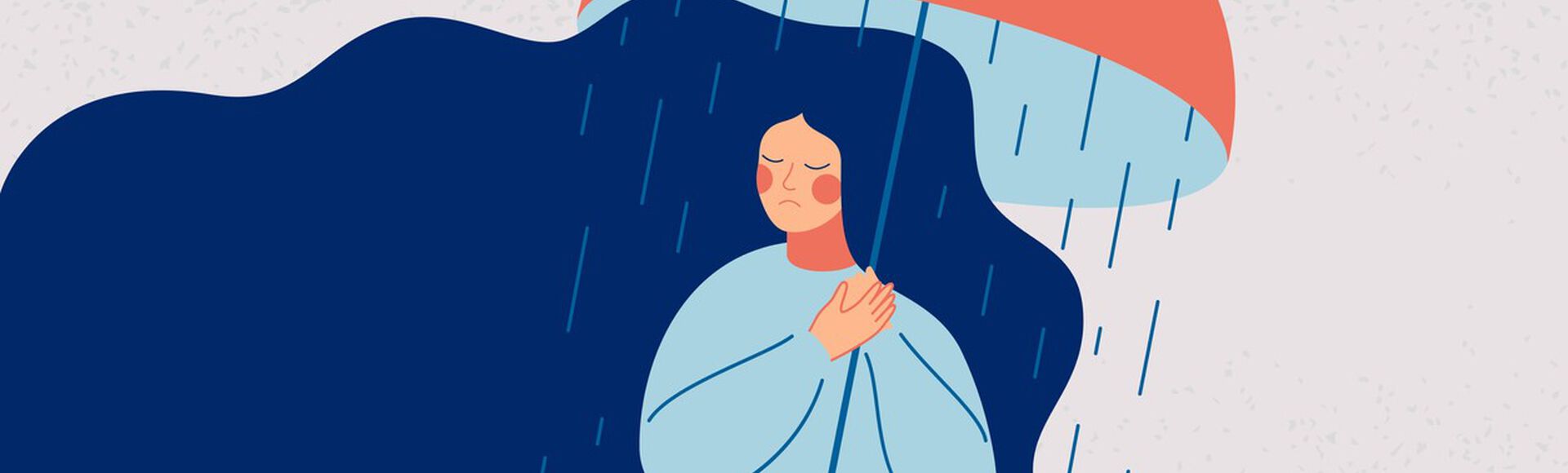 Ilustração representando as emoções difíceis de uma mulher que passou por uma gravidez anembrionária