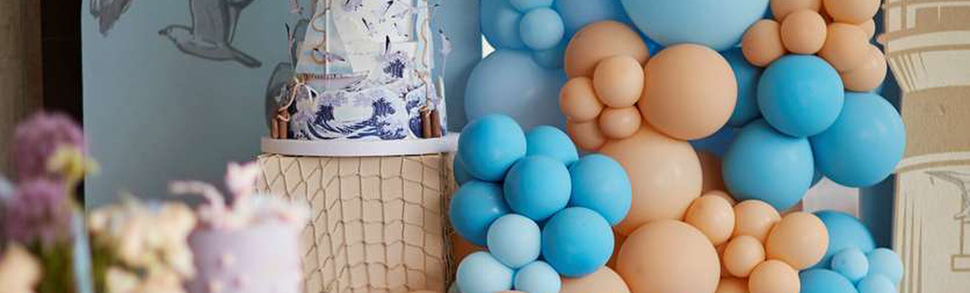 Chá de bebê com decoração fundo do mar