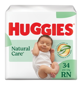Huggies Fralda Descartável Premium Natural Care RN - 34 Un
