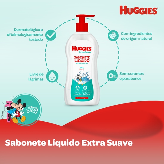 Sabonete Líquido Refil Huggies Extra Suave 200ml