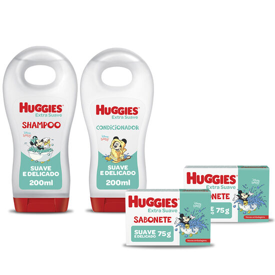 Kit Hora do Banho Huggies Extra Suave