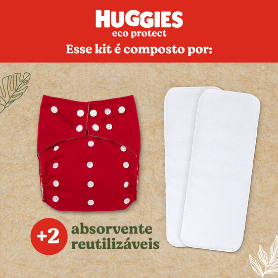 Kit Fralda Reutilizável Huggies Eco Protect - Vermelho