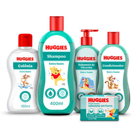 Kit Hora do Banho Huggies Extra Suave