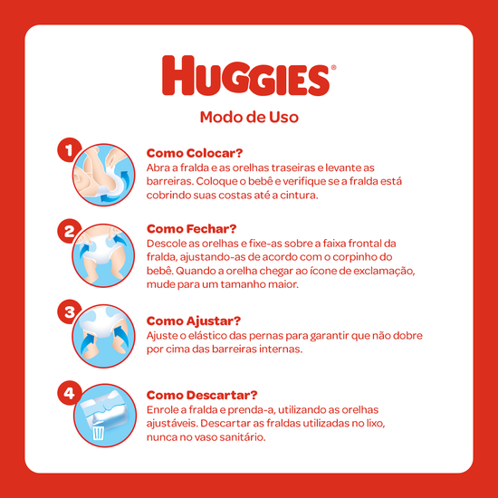 Kit Fraldas Huggies Natural Care RN – 4 pacotes 144 fraldas