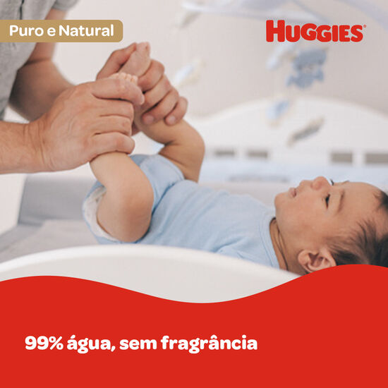 Lenço Umedecido Huggies Puro e Natural - 48 unidades