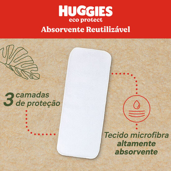 Absorvente Reutilizável p/ Fralda Huggies Eco Protect - 8 un