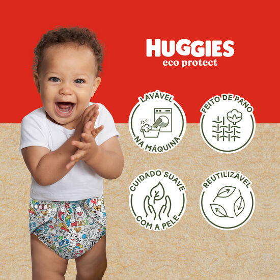 Fralda Reutilizável Huggies Eco Protect Tamanho Único - 4 un