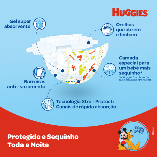 Kit 3 Fraldas Huggies Tripla Proteção G - 78 fraldas