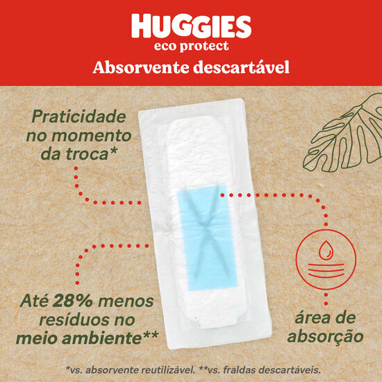 Absorvente Descartável p/ Fralda Huggies Eco Protect - 20 un