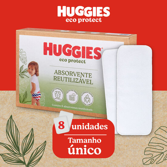 Absorvente Reutilizável p/ Fralda Huggies Eco Protect - 8 un
