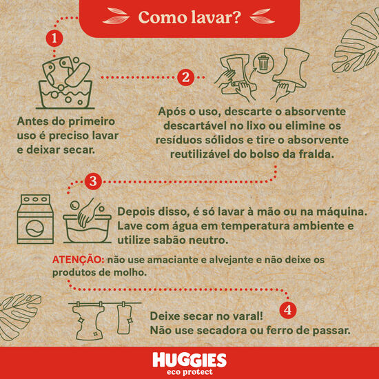 Fralda Reutilizável Huggies Eco Protect Tamanho Único - 4 un