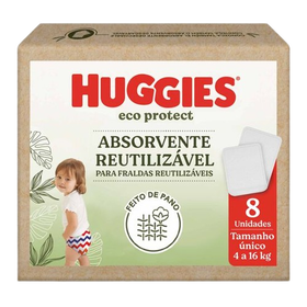 Absorvente Reutilizável p/ Fralda Huggies Eco Protect - 8 un