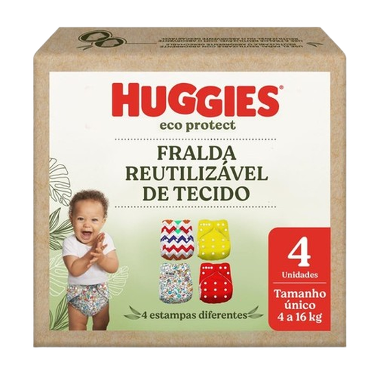 Fralda Reutilizável Huggies Eco Protect Tamanho Único - 4 un