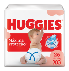 Huggies Fralda Descartável Máxima Proteção XG - 26 Un