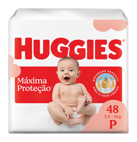 Huggies Fralda Descartável Máxima Proteção P - 48 Un