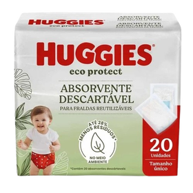 Absorvente Descartável p/ Fralda Huggies Eco Protect - 20 un