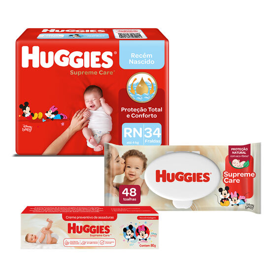 Kit Primeiros Dias Huggies Natural Care RN - 34 fraldas