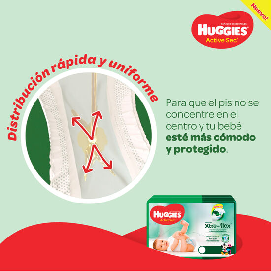 PAÑAL HUGGIES ACTIVE SEC Xtra Flex XG x58