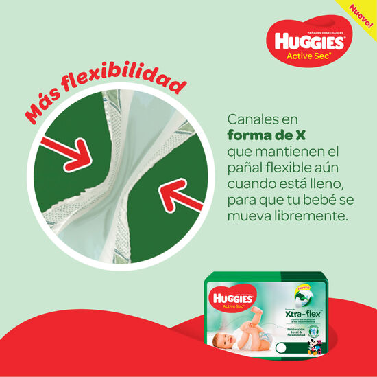 PAÑAL HUGGIES ACTIVE SEC Xtra Flex XG x58