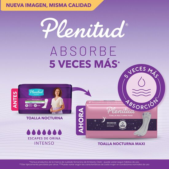 Plenitud Toalla Nocturna Femme Incontinencia X 8 Unidades
