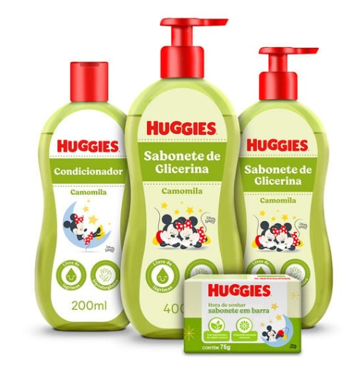 Linha Huggies Camomila para o cuidado infantil na hora do banho